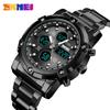 Fashion Watch Trend Multi-functional Three Time Large Dial Business Men's Electronic Steel Band