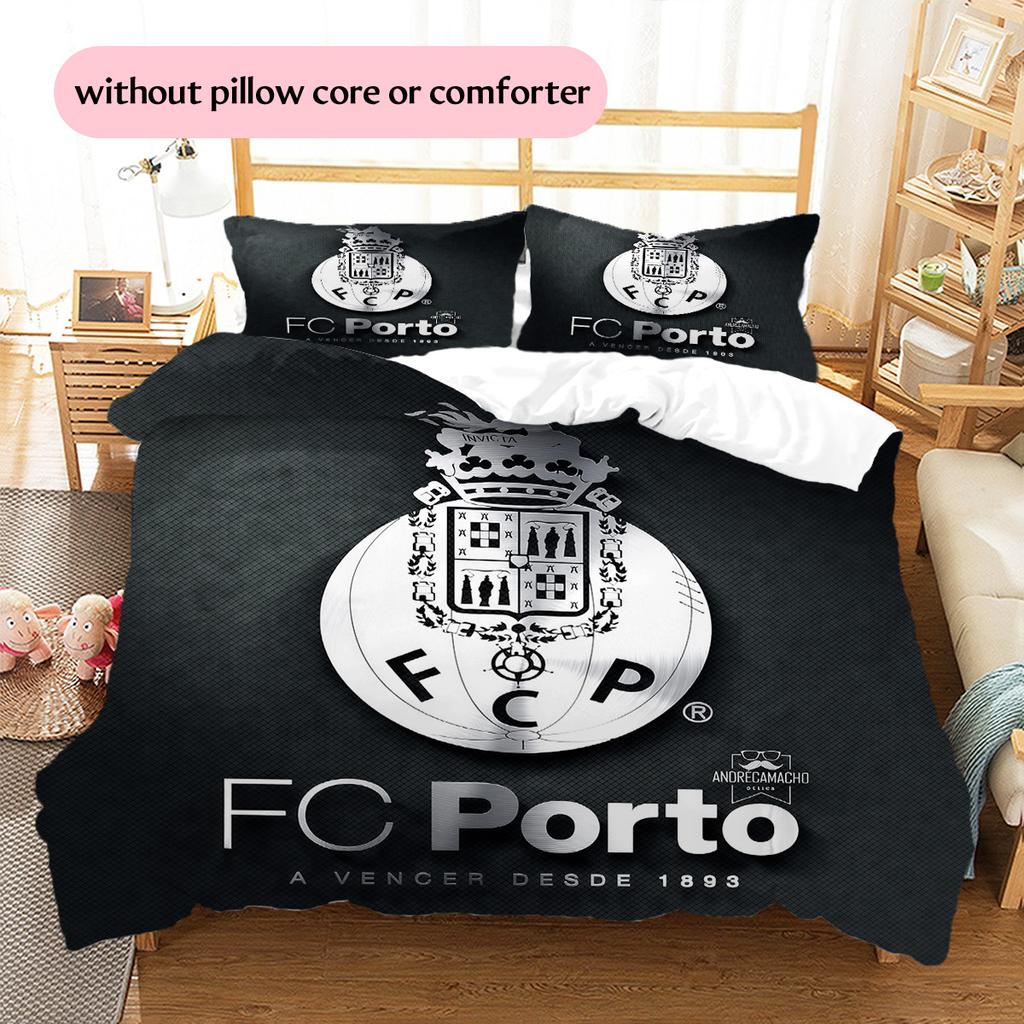 Futebol Clube do Porto Pattern Bedding Quilt Set Home Decoration Gift (1 * duvet cover + 2 * pillowcase without core)