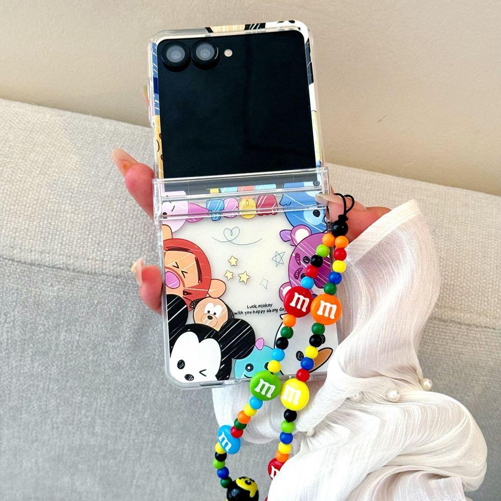 Мультяшный чехол Mickey & Minnie для Samsung Z Flip7, противоударный, для женщин - Креативный, Защита складного экрана, Совместим с Z Flip6