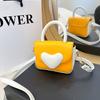 Cartoon Soft Heart Contrast Colors Shoulder Purse Adorable Girls Crossbody Bag