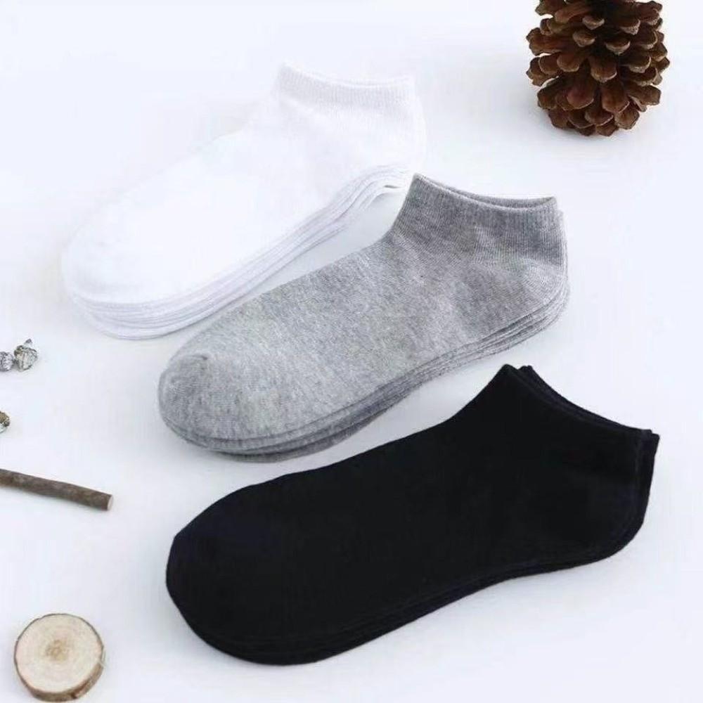3Pairs Solid Color Invisible Socks Thin Men's Short Socks Boat Socks Fitness Travel