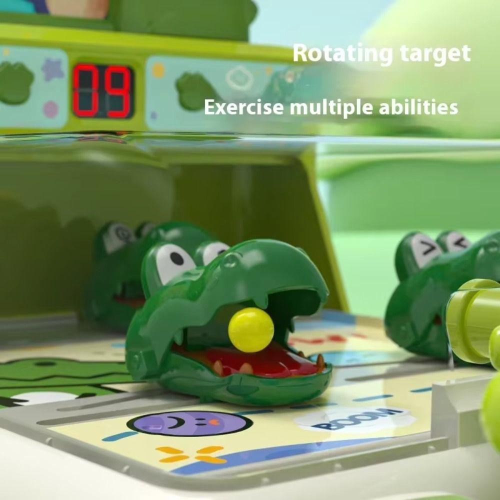 Pinball Crocodile Table Marbles Game Scoring Athletics Music&Light Crocodile Marbles Toy Cartoon Improve Reaction Speed