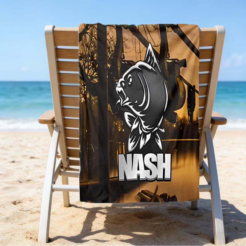 proof beach towel with a Nash Tackle1 pattern - soft,absorbent,quick-drying,machine washable - perfect for swimming,camping,bathing