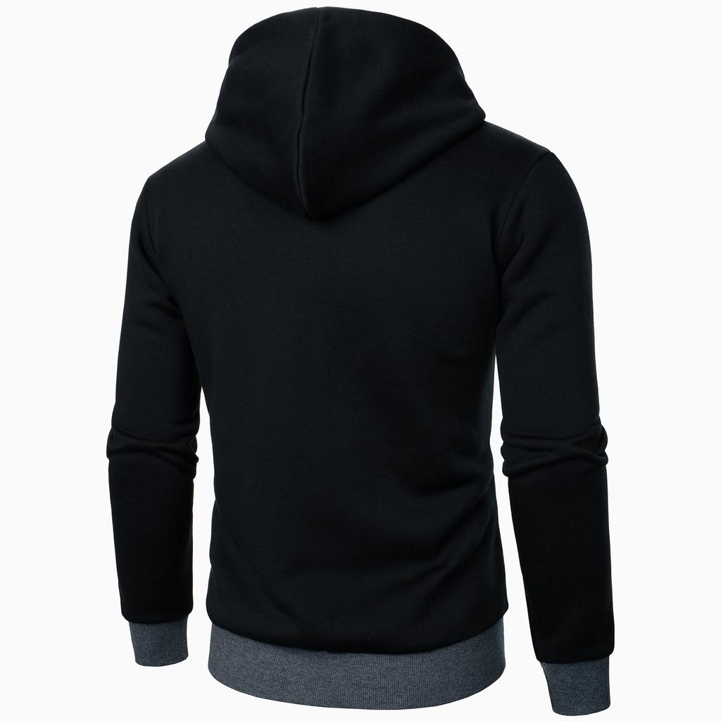 Мужской пуловер на молнии с длинными рукавами и капюшоном, топы, блузка