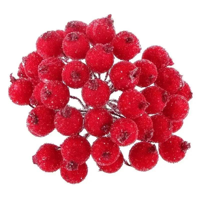 Mini FakeFruit Foam Berries Artificial Pomegranate RedCherry Bouquet Artificial Flower Decorations Christmas Red Berry Decor