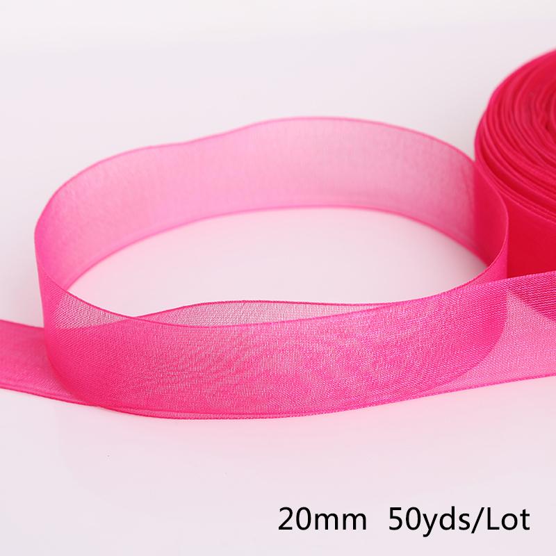 Satin Edge Sheer Organza Ribbon Bow Craft 20mm Chiffon Roll Sewing Fabric Accessorie Gift Wrap