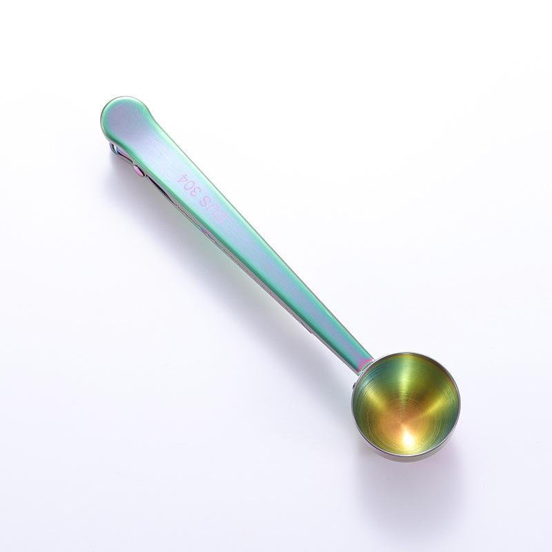 Зажим для кофейной ложки из нержавеющей стали 430, многоцелевой зажим для запечатывания пакетов, титановое покрытие PVD, розовое золото, черный цвет