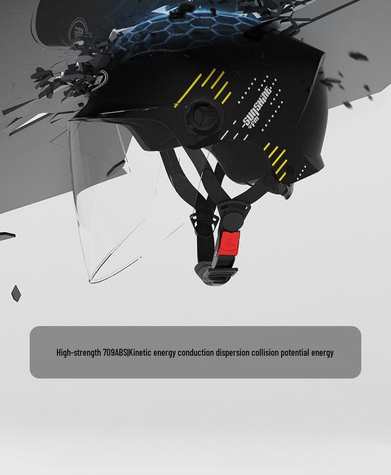 Унисекс Сертифицированный Электрический Мотоциклетный Шлем - Летний Солнцезащитный, Соответствует Национальным Стандартам