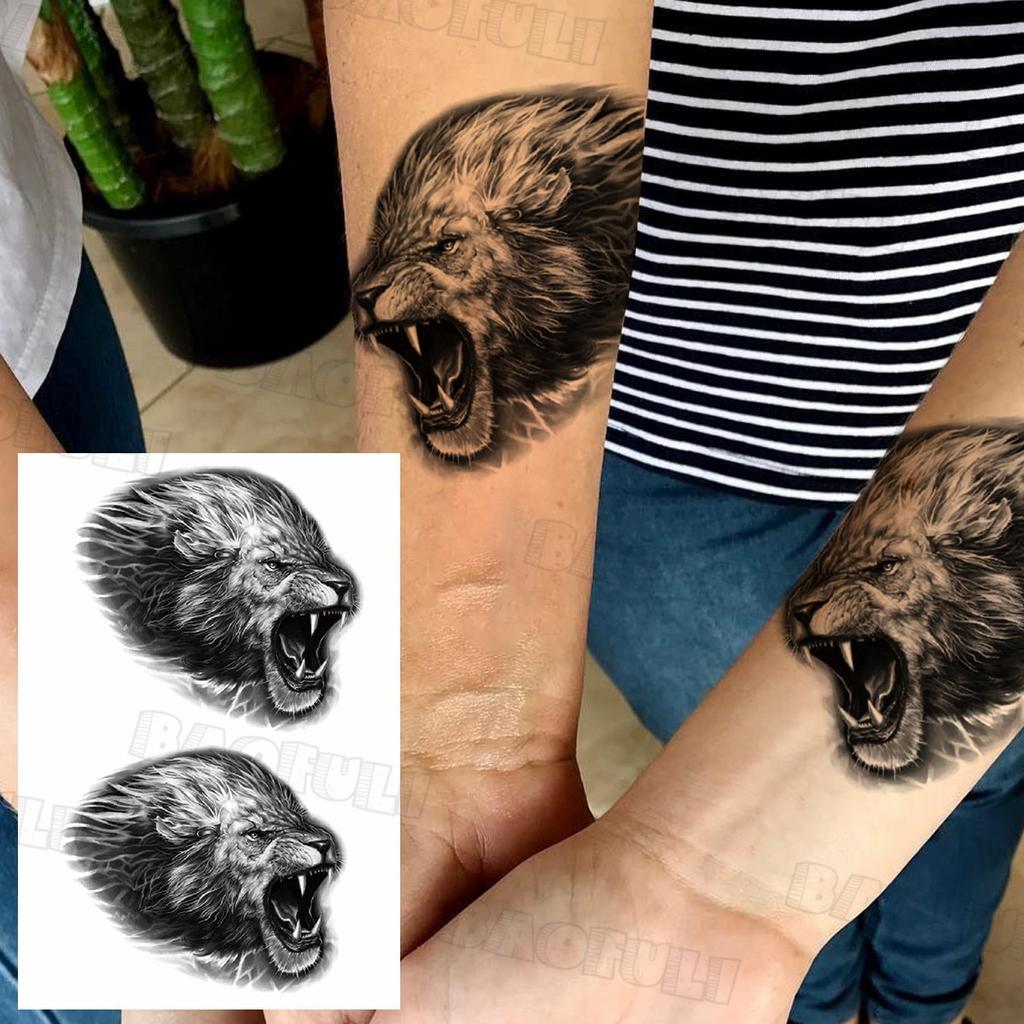 Черный пиратский череп, парусный спорт, временная татуировка для мужчин и женщин, реалистичная сова, лев, клоун, поддельная татуировка, наклейка, крутая татуировка на предплечье, грудь, татуировка