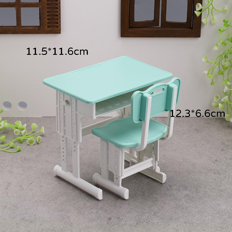 Children's Mini Desk & Study Table Toy Set with Books, Stationery, and Pencil Box Accessories