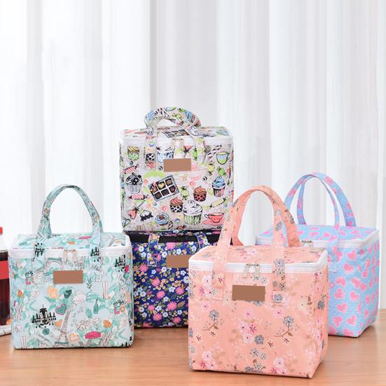 Сумка для обеда, удобная для переноски, теплоизоляционная, полиэстеровая, универсальная термосумка большой емкости для кемпинга