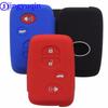 Jingyuqin 4 Buttons Remote Silicone Car Key Fob Case For Toyota Highlander Prius V Venza Land Cruiser Cover Shell Holder