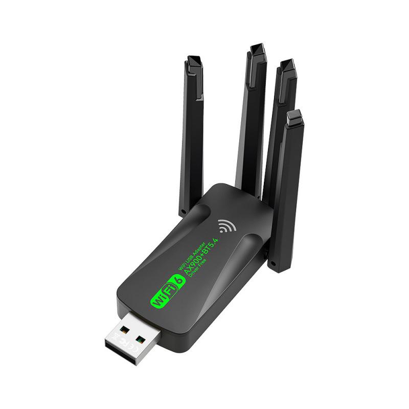 Двухдиапазонный USB-адаптер Bluetooth WiFi 6: Бесдрайверный 5G сетевой приемник, Plug & Play