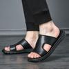 Мода 2024 года Мужские сандалии из натуральной кожи для мужчин Пляжные сандалии Брендовая мужская повседневная обувь Шлепанцы Мужские тапочки Кроссовки Летняя обувь