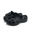 Crocs Classic Platform Clog Black Rose Niche Fashion Rework Three-dimensional Flower Sweet Cool Casual Hole Shoes Women Black