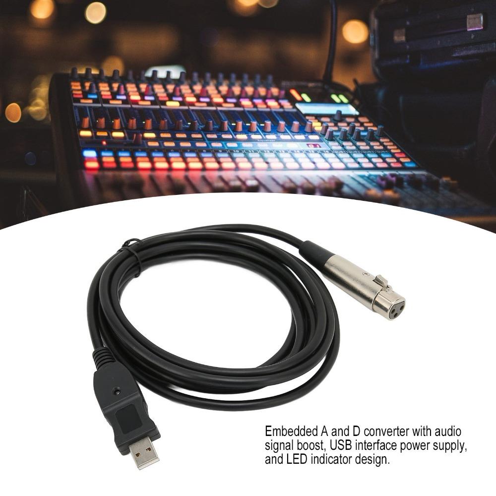 Plug and Play Microphone Converter Cable 9.8ft USB Mic Cable Musical Instrument Recording