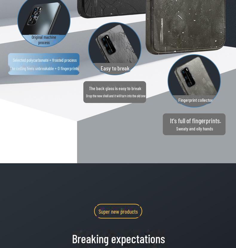 Универсальный защитный чехол от падений для Huawei P40/P40Pro/P40Pro+ с изогнутым экраном