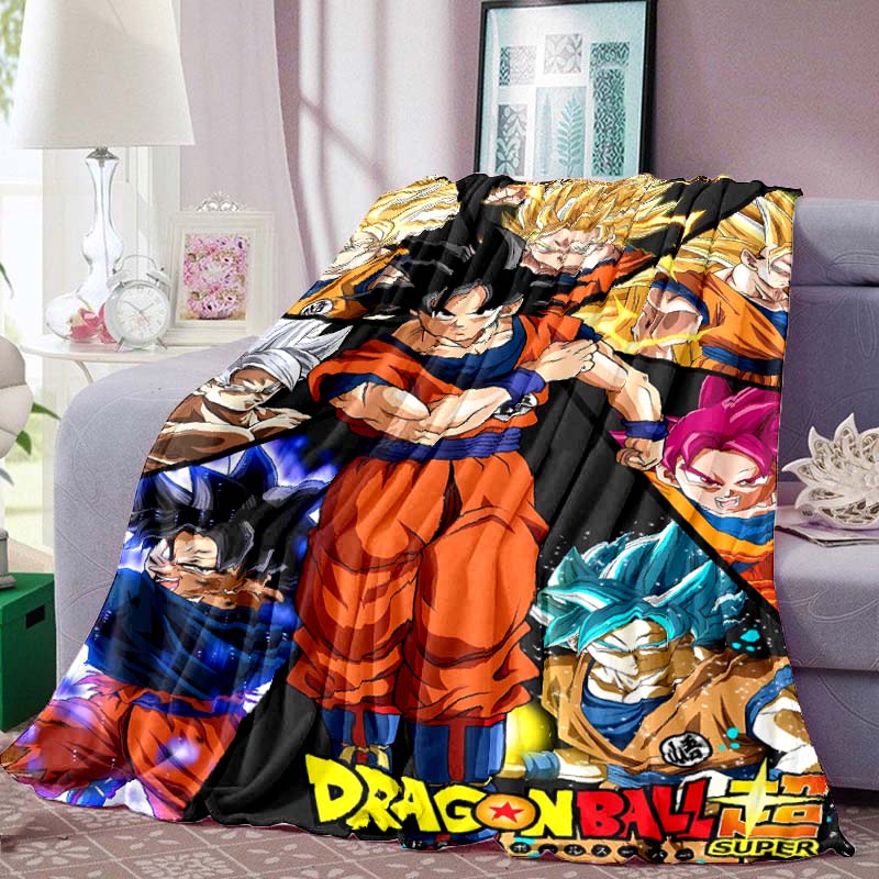 Dragon Ball Anime Print Blanket Warm Comfortable Flannel Blanket for Bedrooms, Sofas, Beds, Chairs, Picnics, Travel-LXR10