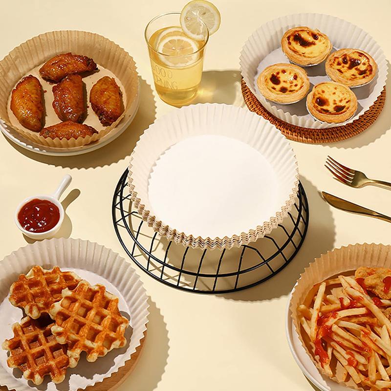 50 шт. одноразовые бумажные подкладки для фритюрницы с антипригарным покрытием круглые бумажные коврики для выпечки кухонные принадлежности для фритюрницы аксессуары для выпечки