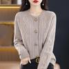 Ленивый кардиган, женская куртка в стиле ретро, свитер, женский круглый вырез, осенне-зимний кардиган, утолщенный трикотажный свитер