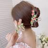 Новый женский металлический зажим для волос в виде клубники, элегантные золотые цветы, заколки для волос, заколка-автомат, крабик для хвостика, головной убор, аксессуары для волос, подарок