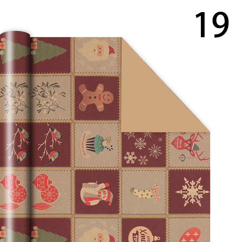 76x50cm Christmas Gift Wrapping Paper Birthday Party Wedding DIY Craft Paper Xmas Tree Snowflake Print Gift Box Packaging Papers