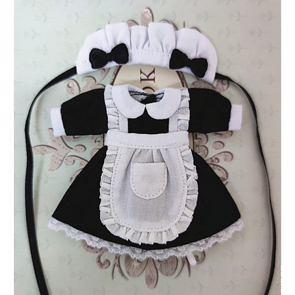 Rakulifey Наряд Obitsu 11 Размер OB11 Комплект горничной для кукол Obitsu Подарочный набор на день рождения, Одежда, Платье, Наряд, 3 предмета (11см), (черный)