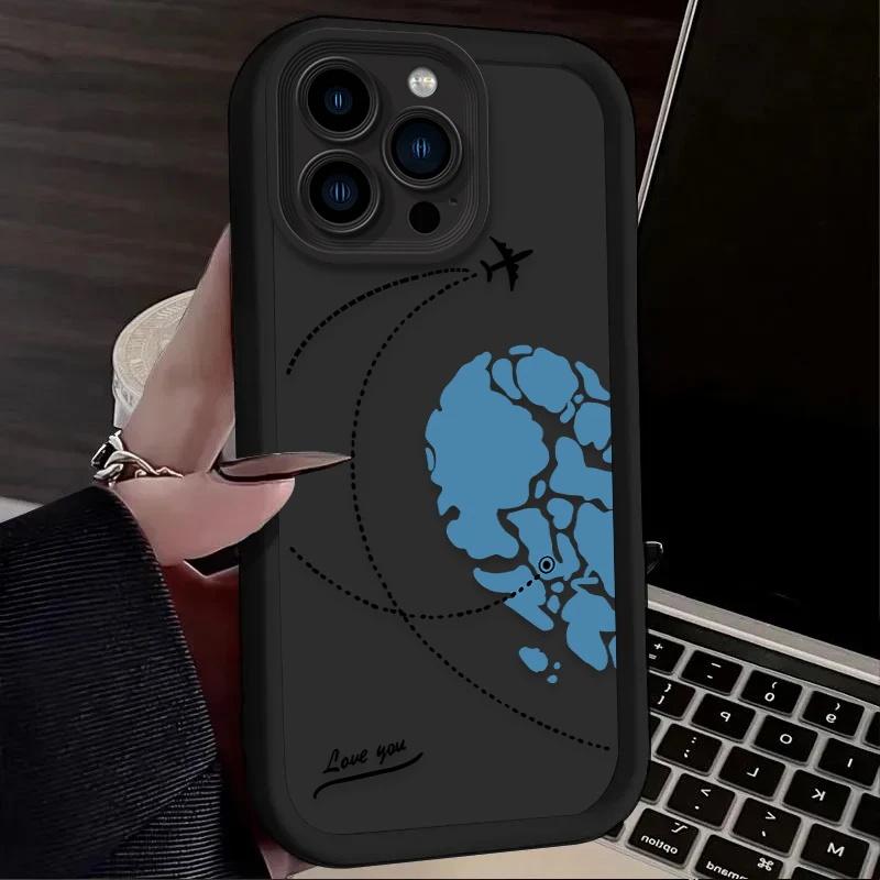 Чехол со светодиодной подсветкой и дизайном 'Маршрут самолета - Сердце' для Huawei Honor 400 200 Pro 90 Magic 7 Lite 8 Pro X8C X7B X8B X9B X9A X8A X7A X6A X7D X9D