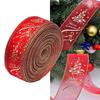 Fashion Creative Red Flower Printing Christmas Ribbon Christmas Tree Decoration