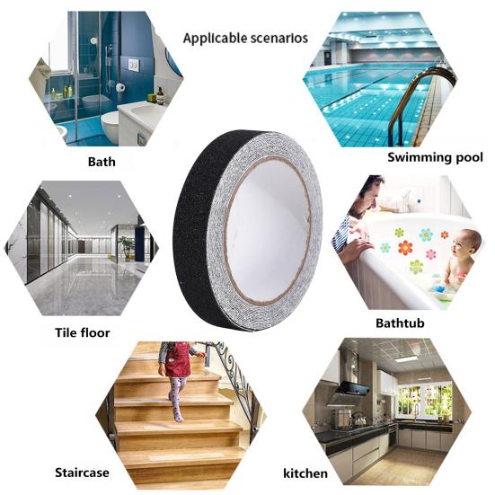 1 рулон нескользящей ленты, водонепроницаемая, прочная, износостойкая, клейкая лента для лестничных ступенек с высоким коэффициентом трения для улицы и помещения