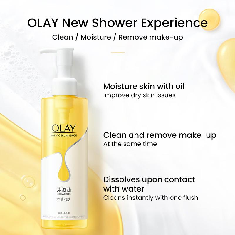 Olay Show Oil 250 мл Гель для душа на масляной основе Питает и увлажняет кожу с помощью масла, добавляет 40% натурального растительного экстракта масла, улучшает состояние сухой кожи