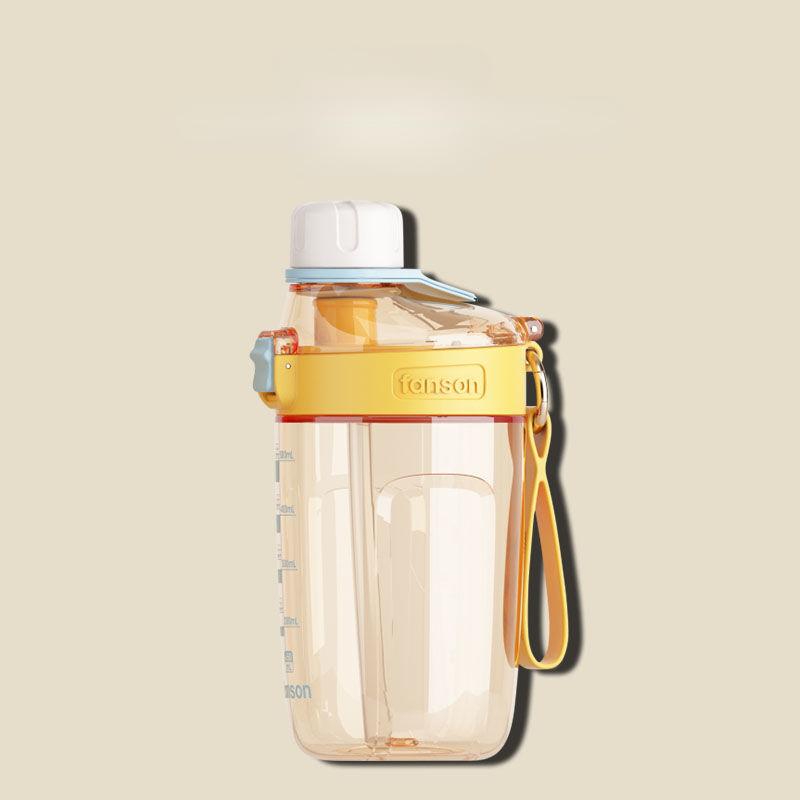 Соломенный тип, простая портативная чашка для воды, фитнес-спортивная бутылка для воды, студенческая водонепроницаемая пластиковая чашка для воды