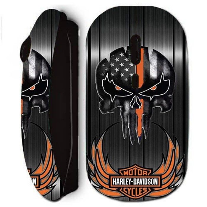 Souris sans fil - Harley Davidson - Tête de mort - Ergonomique - Confort - Optique