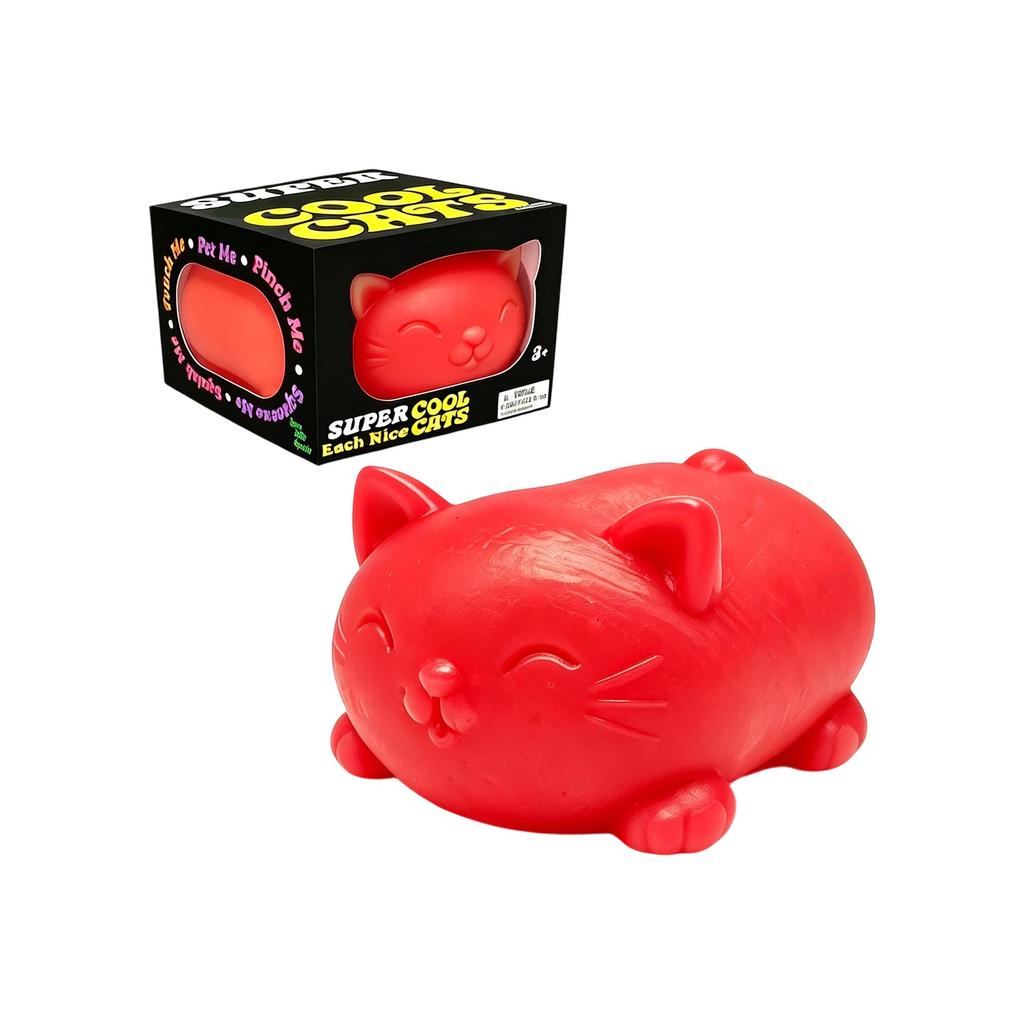 Soft Squeeze Cat Sensory Toy for Stress Relief Squishy Animal Figure for Relaxation and Hand Exercise for Adults and Kids
