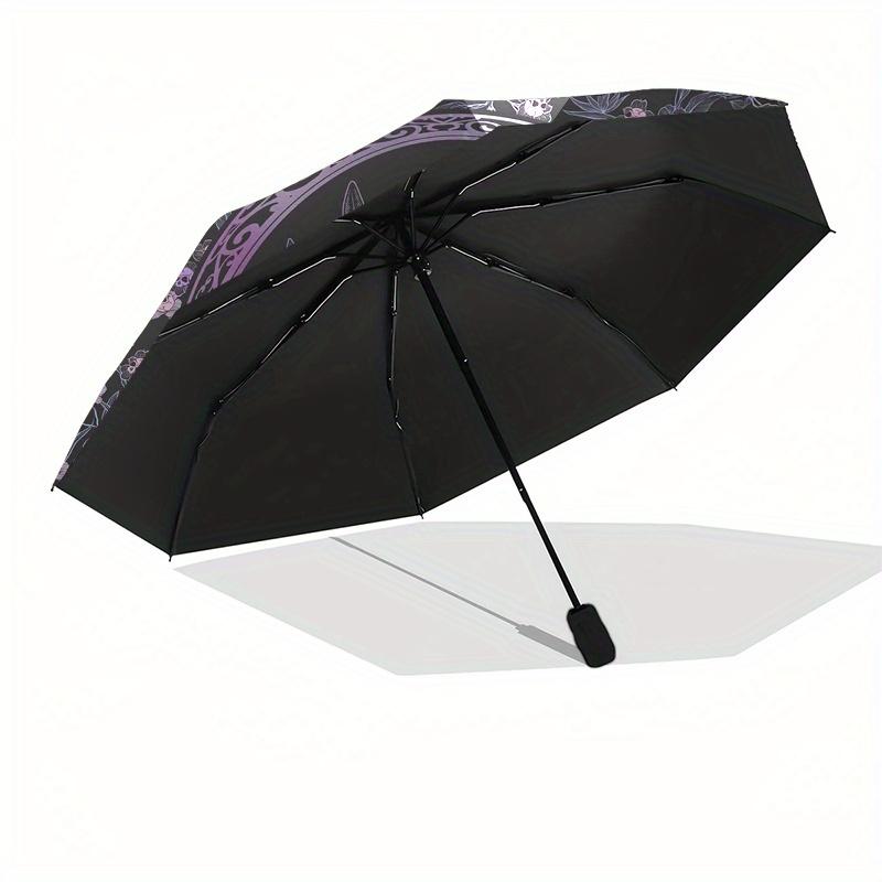 Gothic Skull & Floral Patterned Roundel - Decorative Wall Art or Fabric PanelUmbrella, Portable 3-Fold Umbrella for Men & Women,Christmas Gift ES128