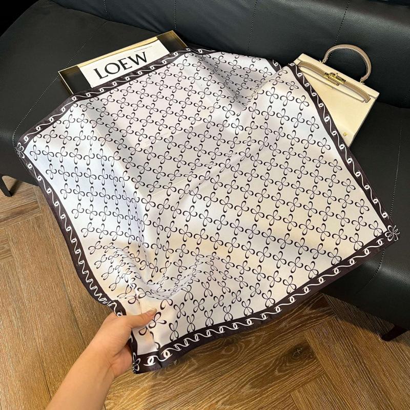 New Korean version of versatile printed decorative silk scarf, Chinese style temperament, elegant streamer, hair tie, bag, small scarf
