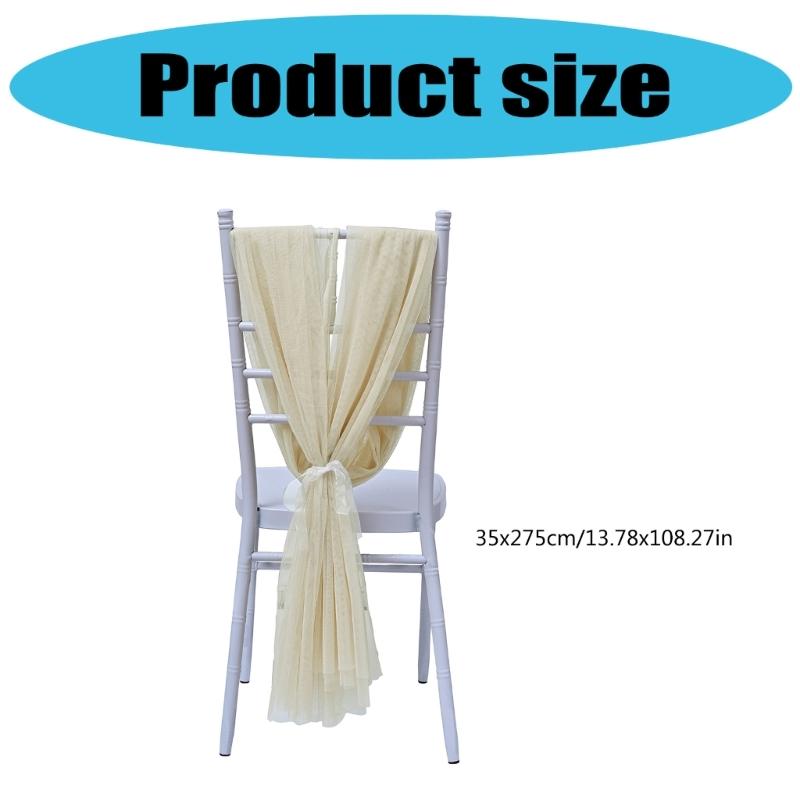 Wedding Chair Sashes Tulle Wedding Aisle Back Side Decorations Sheer Tulle Fabric For Wedding Props
