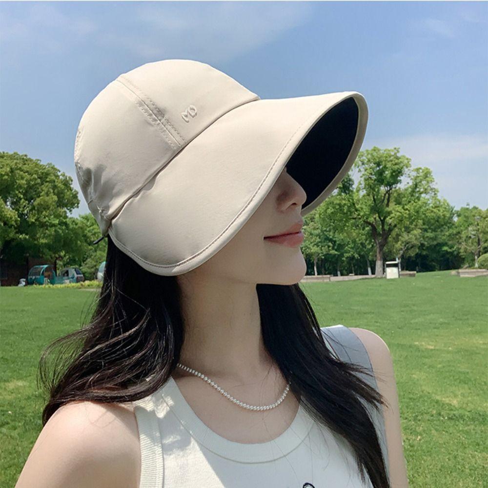 Solid Color Summer Sun Hat Quick Drying Sunshade Hat Fashion Sunscreen Visor Cap Outdoor