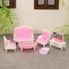 1Set 1:12 Dollhouse Miniature Sofa Tv Coffee Table Living Room Set Furniture Home Model Decor Toy Doll House Accessories