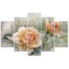Feeby Feeby Five piece picture canvas print, Tea roses shabby chic