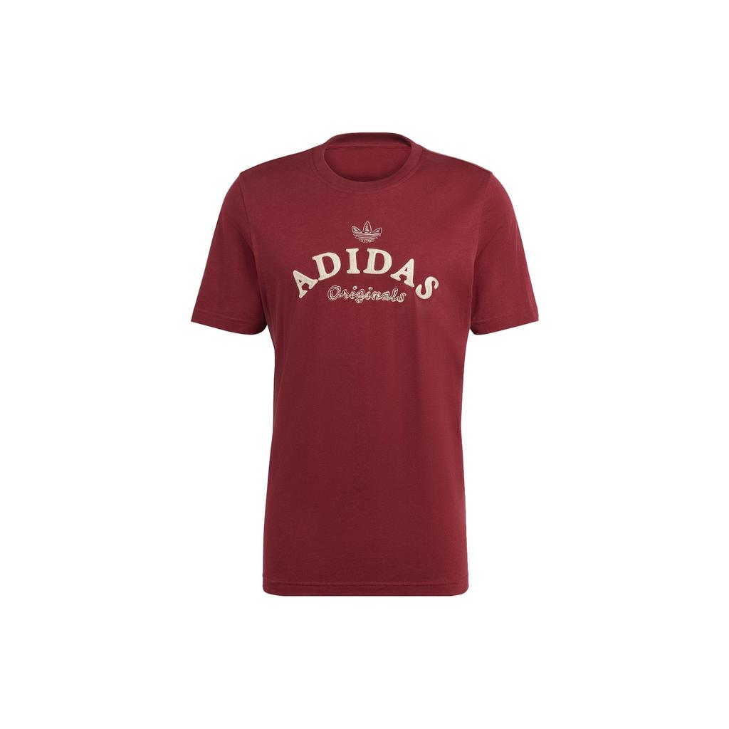 Adidas Originals Graphics Archive Tee With Letter Logo Print Men Tops Burgundy IC5763