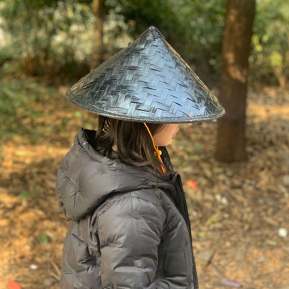 Fu Hats Женские Солнечные Шляпы Шляпы из Бамбука и Ротанга Туризм Дождевые Кепки Мужские Шляпы Рыбака Плетеные Соломенные Шляпы