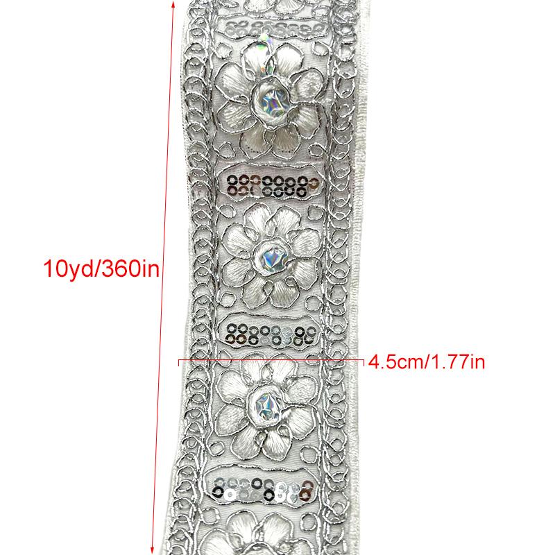 4.5смx10 ярдов Материалы для DIY Богемный стиль Швейные принадлежности Многофункциональный Цветочная вышивка Декор для штор Несколько цветов