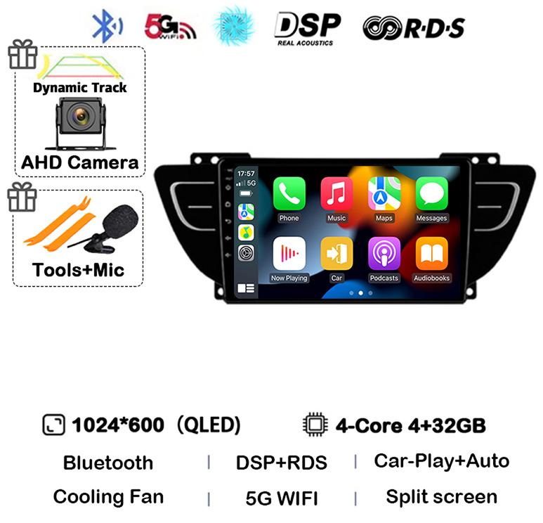 Android 14 Carplay Auto для Geely Atlas NL-3 2016 2017 2018 2019 2020 Автомобильный радиоприемник Мультимедиа Видеоплеер Навигация GPS Стерео