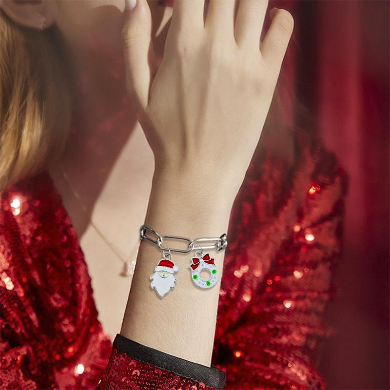20PCS Christmas Multi-element Pendant Bracelet Ornament Keychain Alloy Creativity DIY Gift Accessories