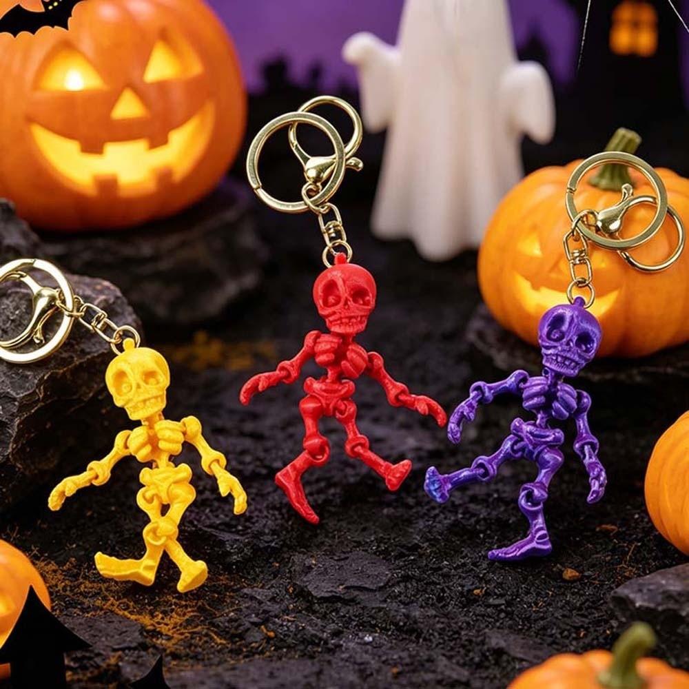 Articulated Joints Articulated Skeleton Key Ring 3D Printing Skull Bag Pendant Car Keys
