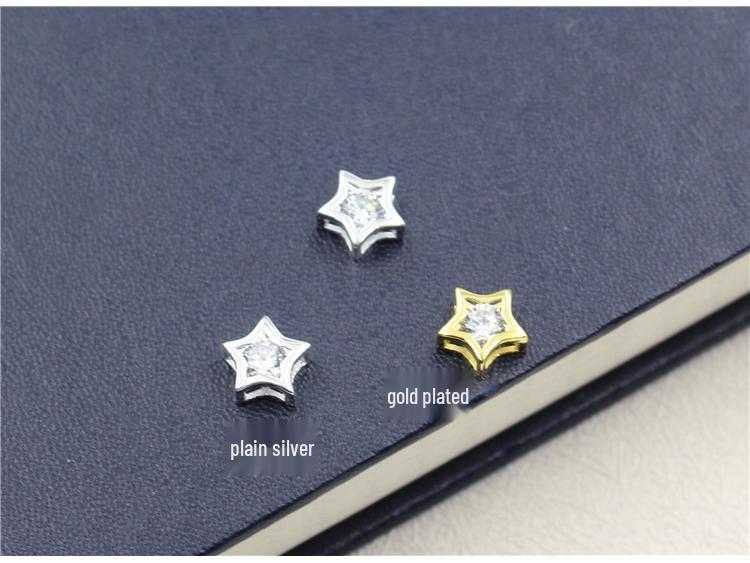 Jiudai Jewelry S925 Стерлинговое Серебро Стразы Звезда Разделительные Бусины для DIY Ручной Работы Браслетов