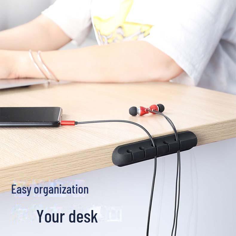 Silicone Cable Organizer: Bedside Charging Holder & Desktop Storage Clip