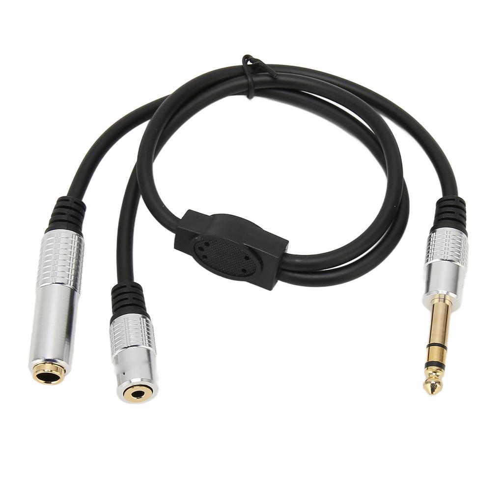 1 Split In 2 Sound Cable 14 Inch TRS Stereo Splitter Cable 6.35mm Male To 6.35mm 3.5mm Female
