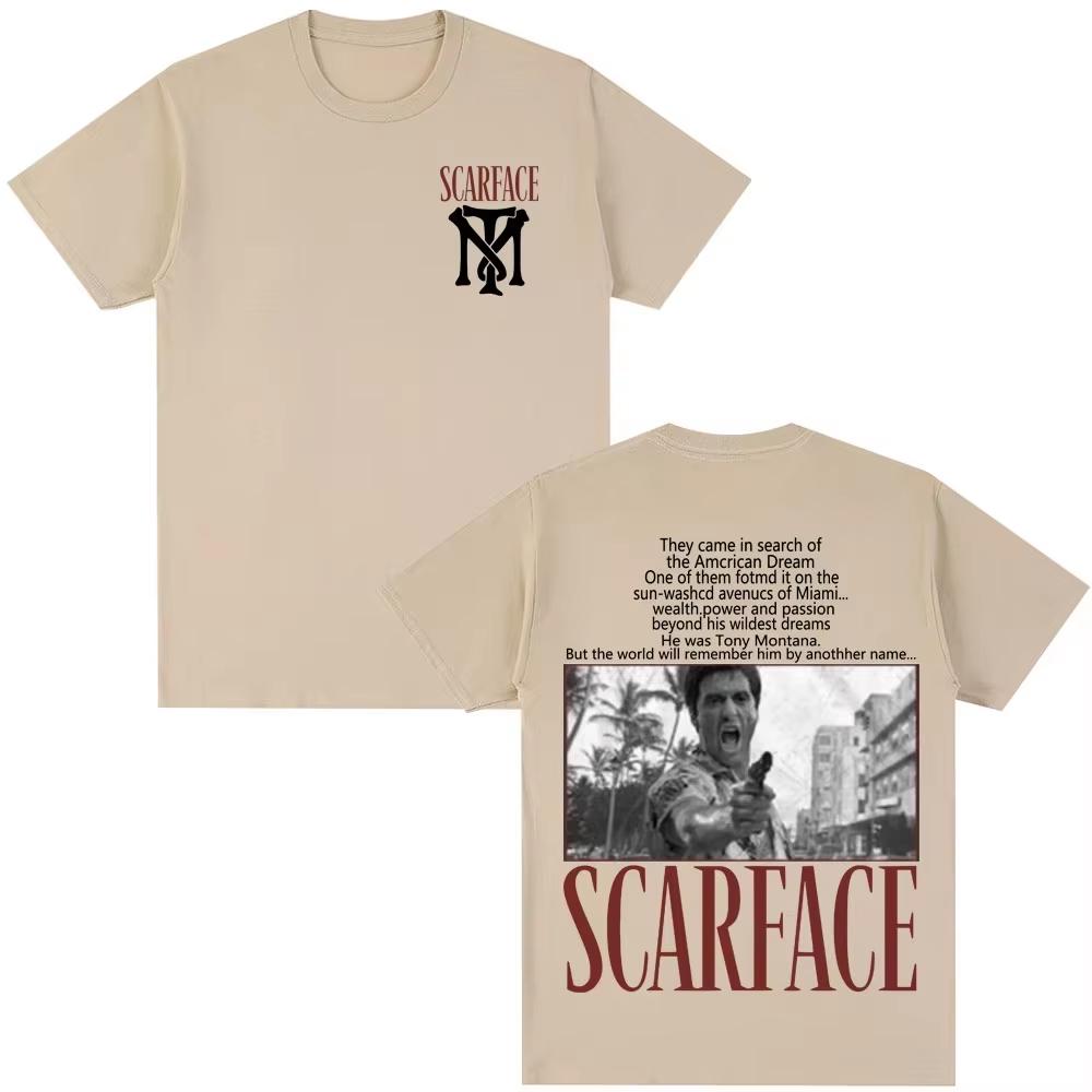 Unisex 2026 Classic Movie Scarface Tony Montana Al Pacino Vintage Gothic Loose Street Style Short Sleeve Unisex And Unisex TShirt